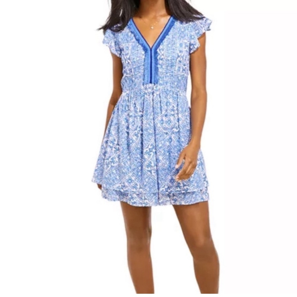Vineyard Vines Cay Scarf Print Pintuck Dress size small